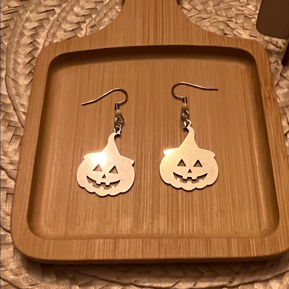 Silver Pumpkin Earrings